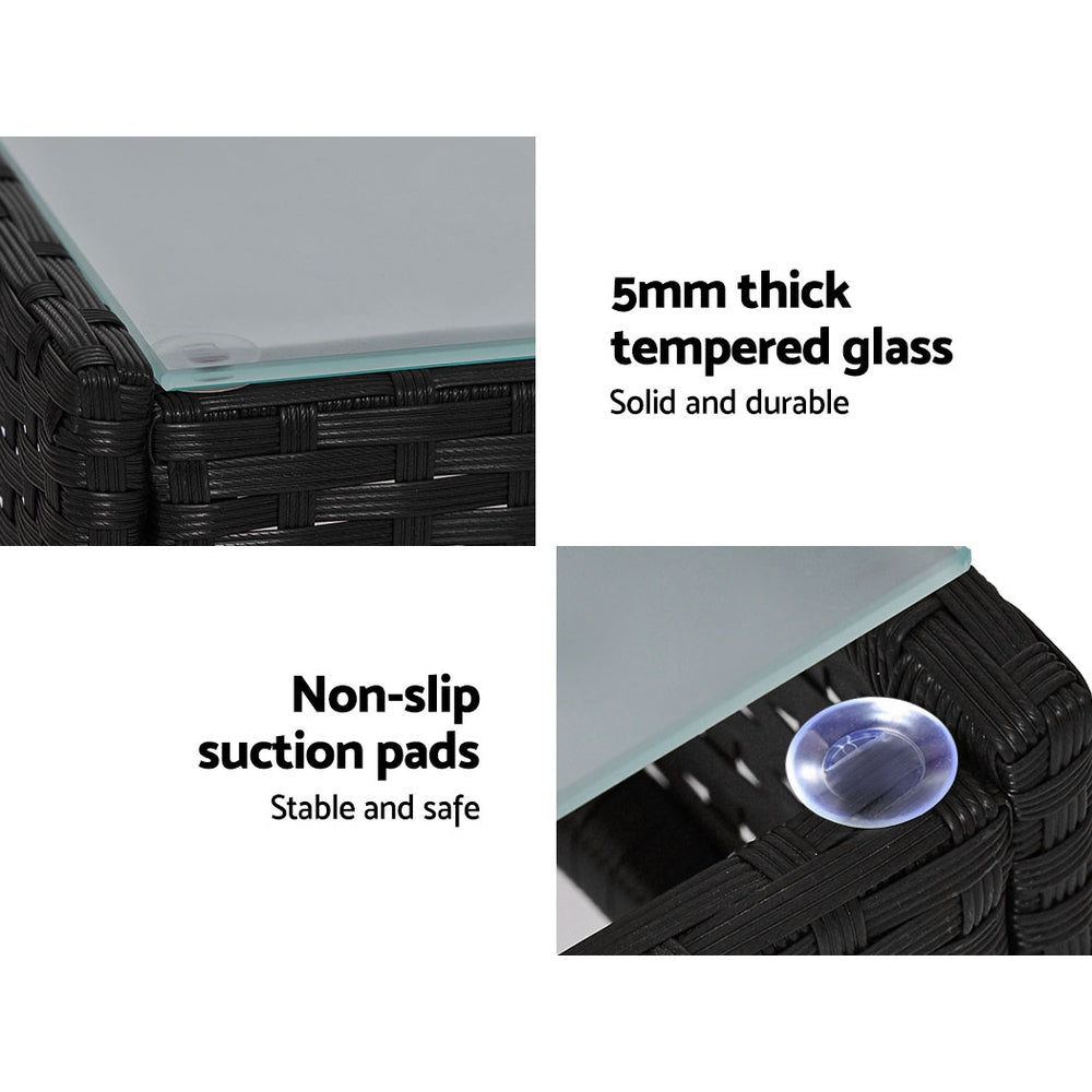 Toorak Luxury 4 Piece Lounge Setting With Storage Cover - Black